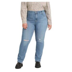 Levi's 724 Blue High Waist Slim Straight Jeans Womens Plus Size 22W